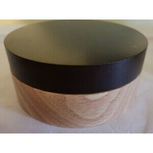 Walnut Wooden 2 Tone Ashtray W/Lid Silver Stainless Steel Liner Innovative NIB